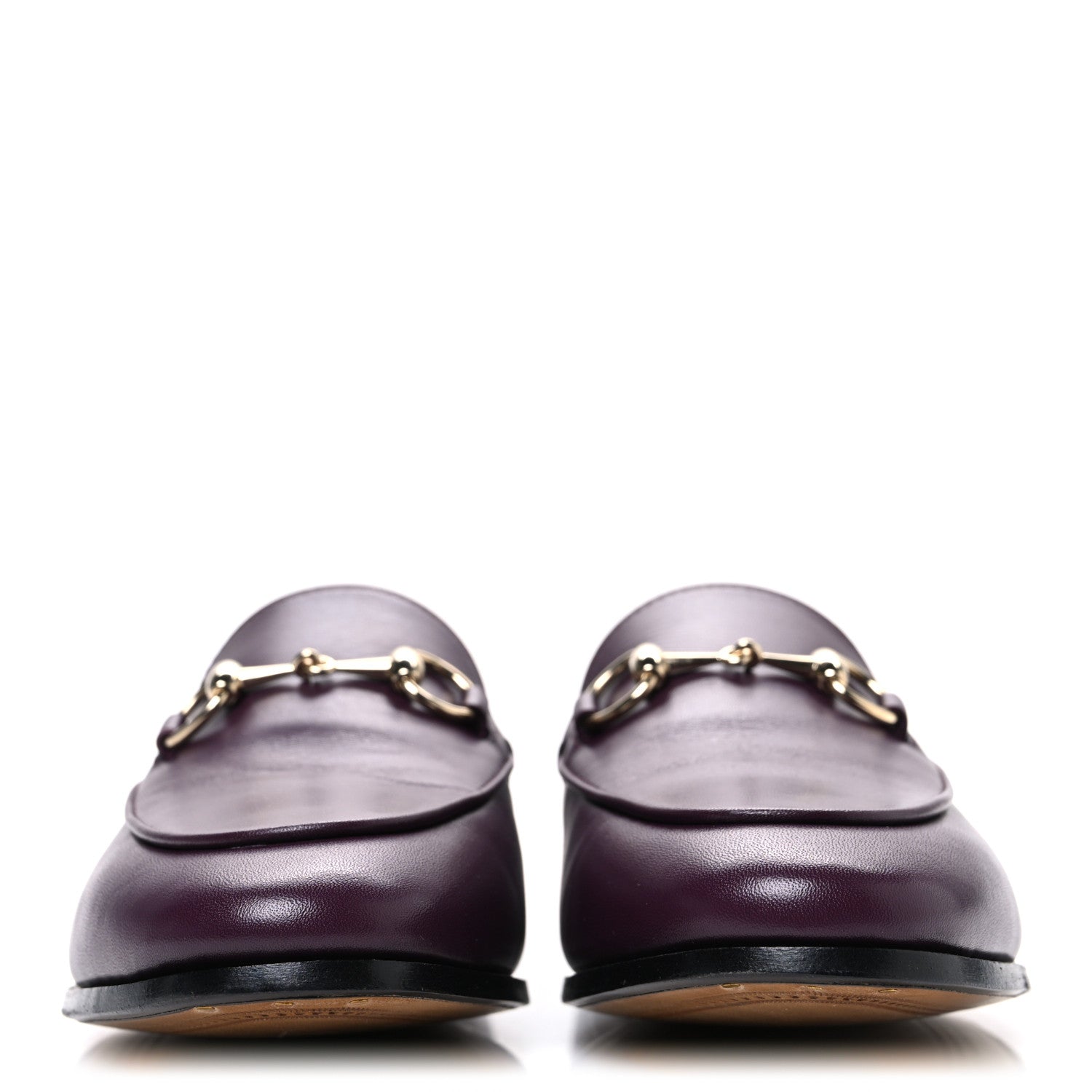 Gucci Real Betis Glamour Calfskin Womens Jordaan Horsebit Loafers 35.5 Shiny Vineyard 3 of 12