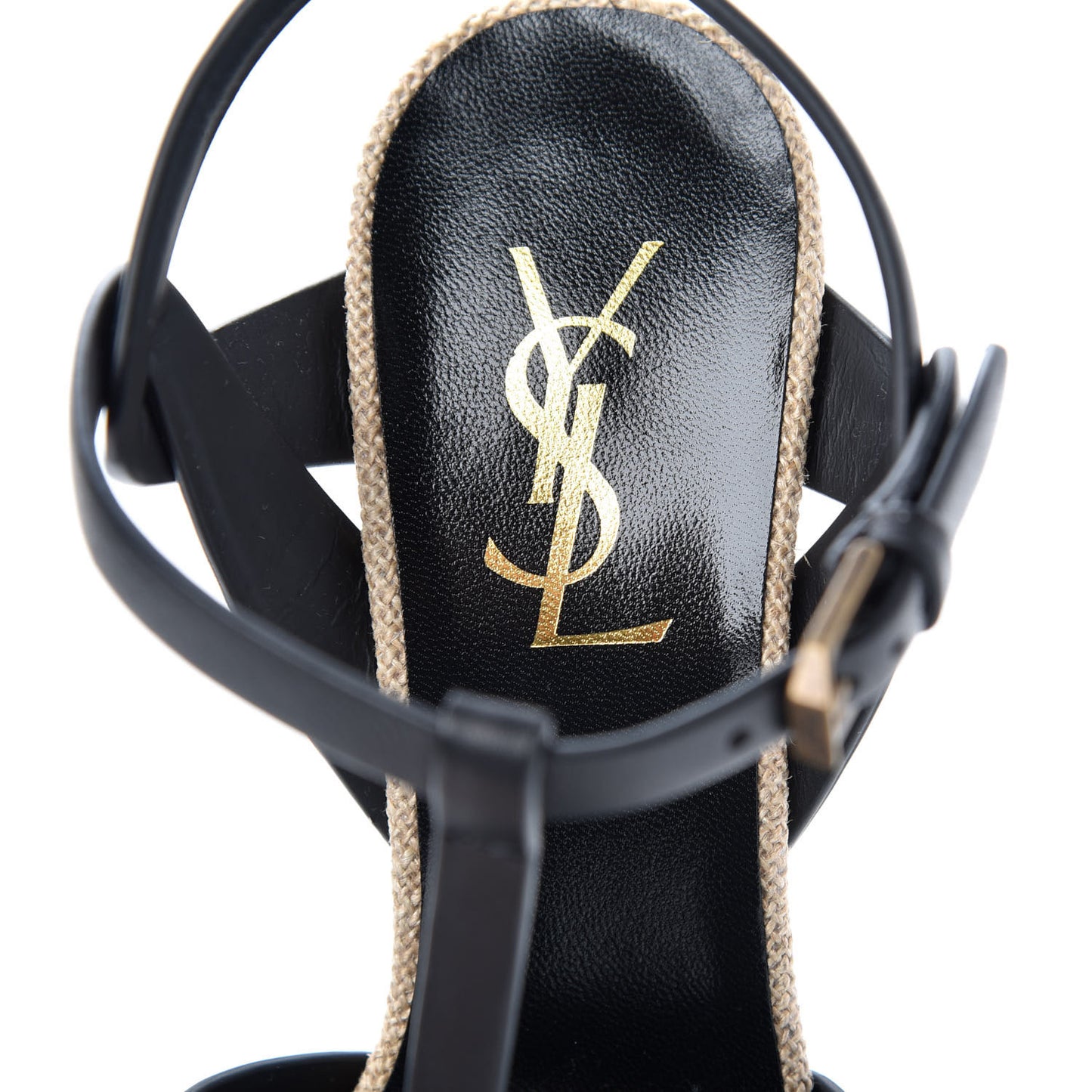 Calfskin Canvas Tribute 75 Platform Sandals 38 Black