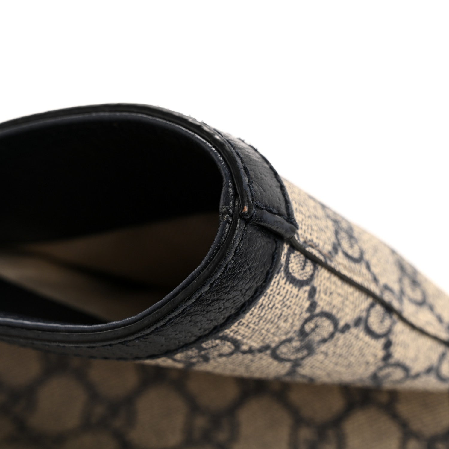 Gucci GG Supreme Monogram Textured Calfskin Web Medium Ophidia Shopping Tote Beige Blue 14 of 15