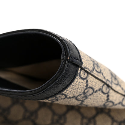 Gucci GG Supreme Monogram Textured Calfskin Web Medium Ophidia Shopping Tote Beige Blue 14 of 15