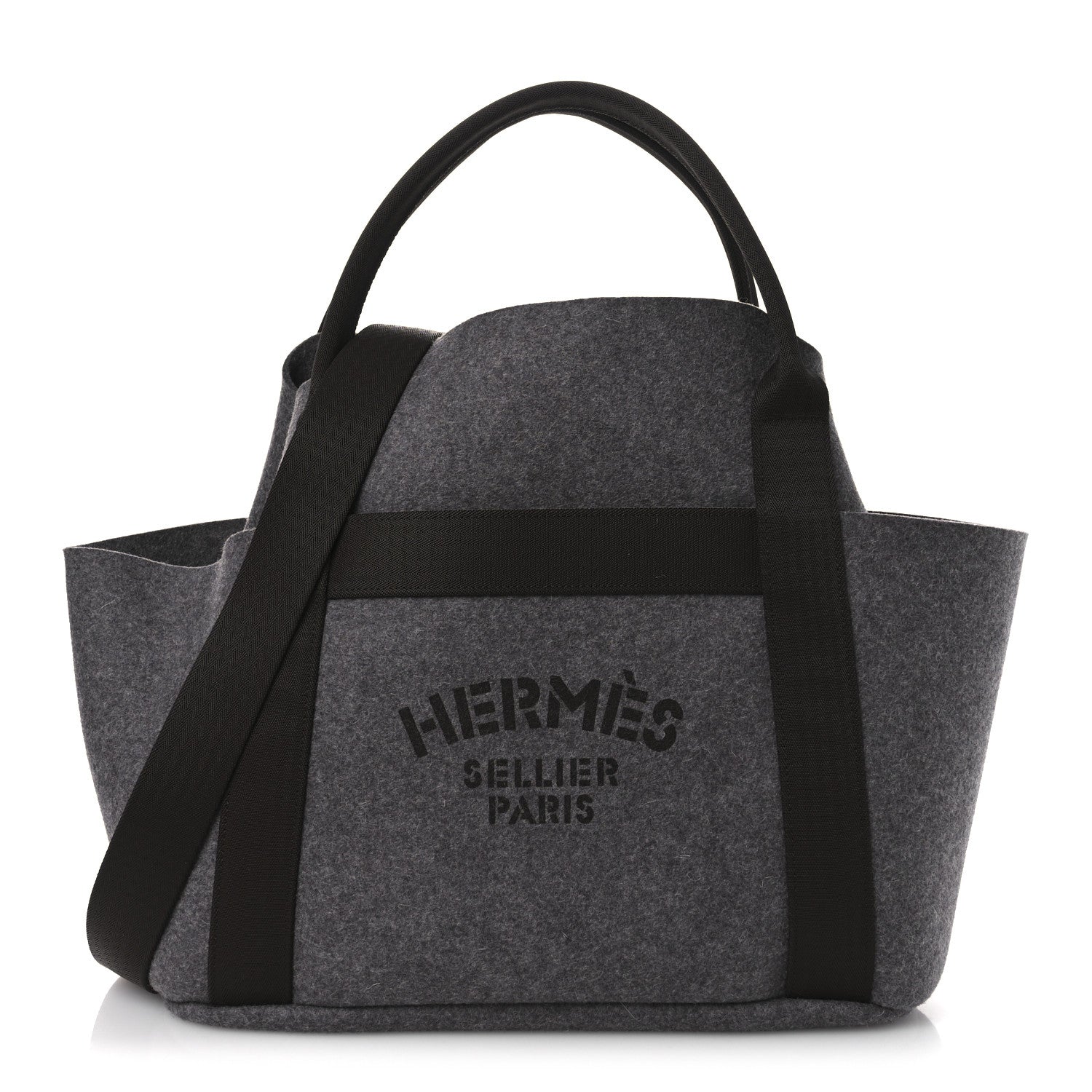 HERMES Sac de Pansage groom グレー Hermes Felt Sac De Pansage Groom Bag Acier 1754960 – FASHIONPHILE