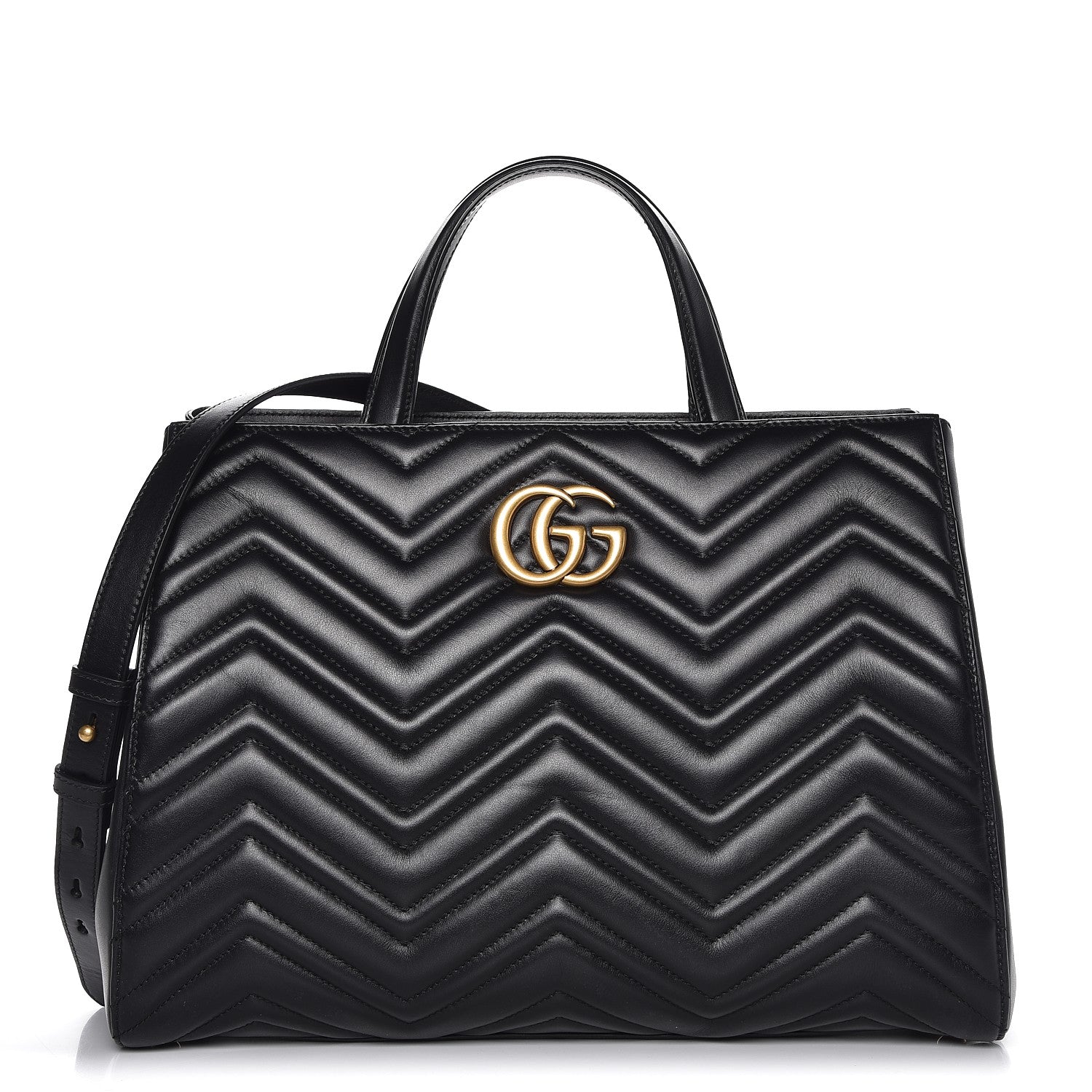 Gucci Calfskin Matelasse Medium GG Marmont Tote Black 1 of 10