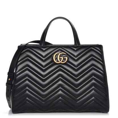 Gucci Calfskin Matelasse Medium GG Marmont Tote Black 1 of 10