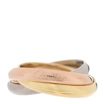Cartier 18K Pink Yellow White Gold Small Trinity Ring 53 6.25 1 of 5