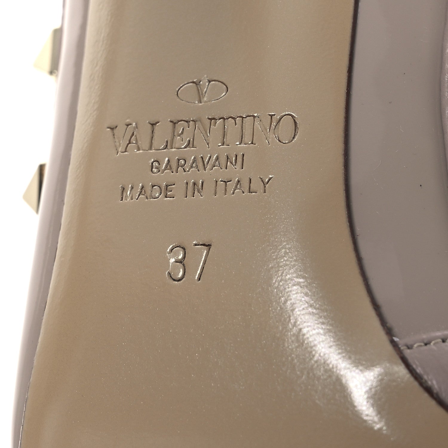Valentino Garavani Patent Nappa Rockstud Ankle Strap 100mm Pumps 37 Poudre 8 of 13