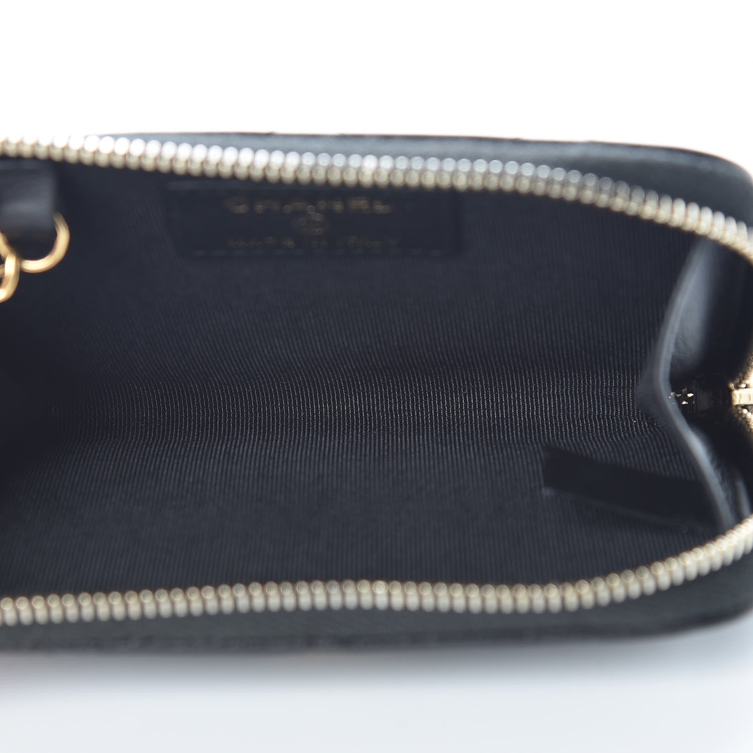 Chanel Letter Calfskin Embossed Quilted Key Holder Case Black 5 of 7