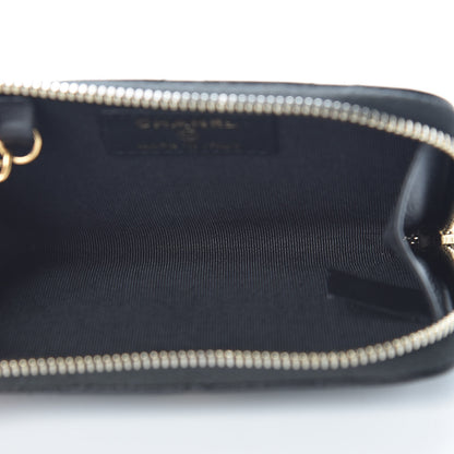 Chanel Letter Calfskin Embossed Quilted Key Holder Case Black 5 of 7