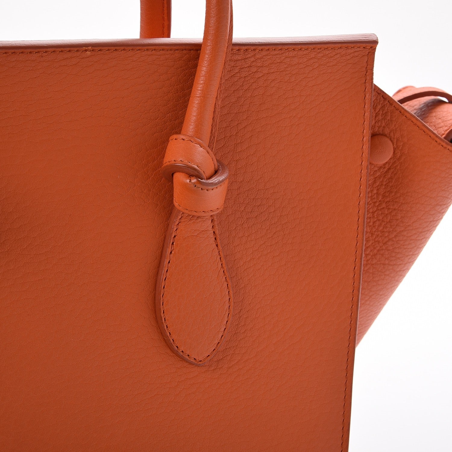 Celine Crisped Calfskin Mini Tie Knot Tote Burnt Orange 13 of 15