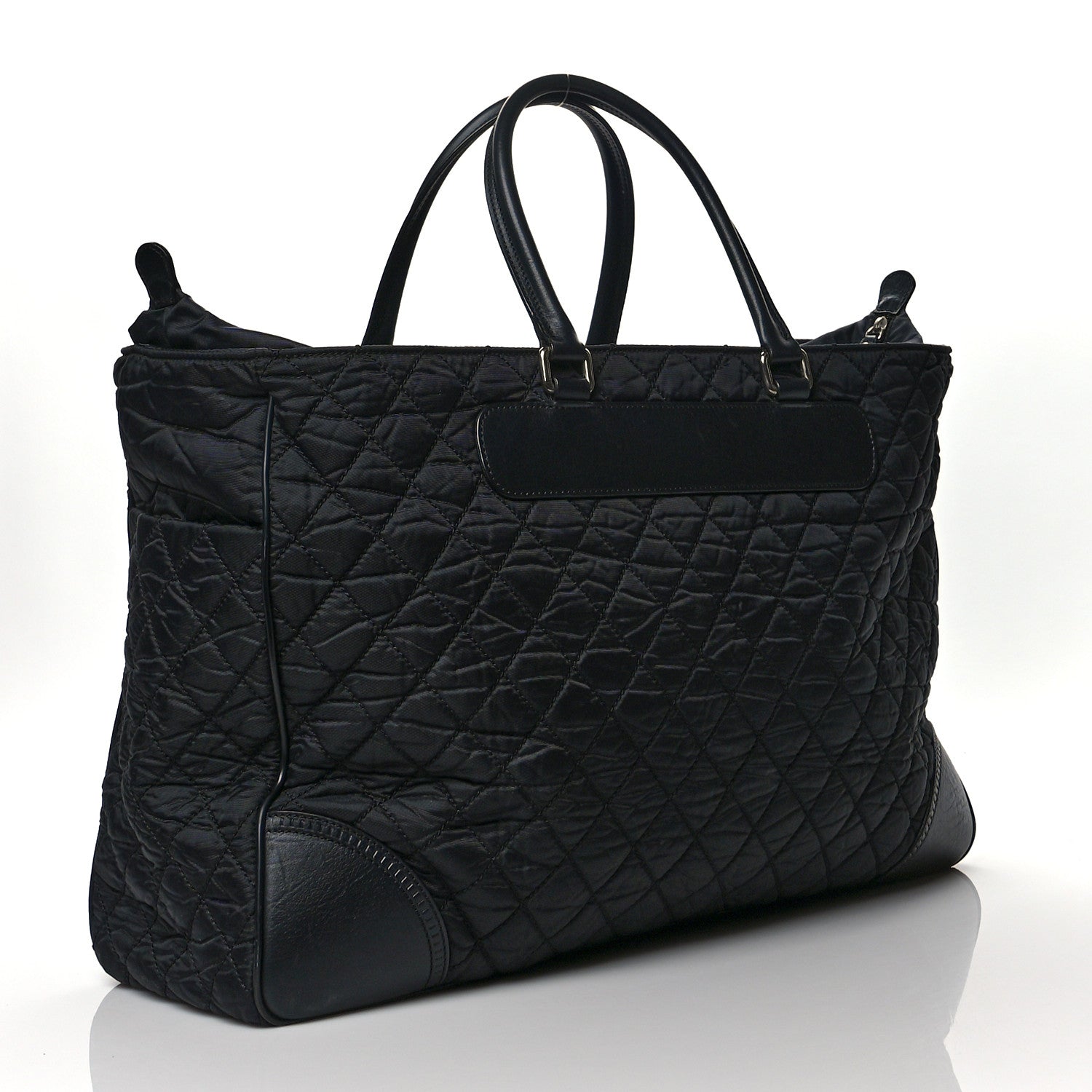 Chanel Nylon Quilted Calfskin Large CC Tote Bag Black 3 of 14