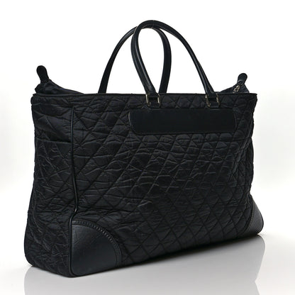 Chanel Nylon Quilted Calfskin Large CC Tote Bag Black 3 of 14