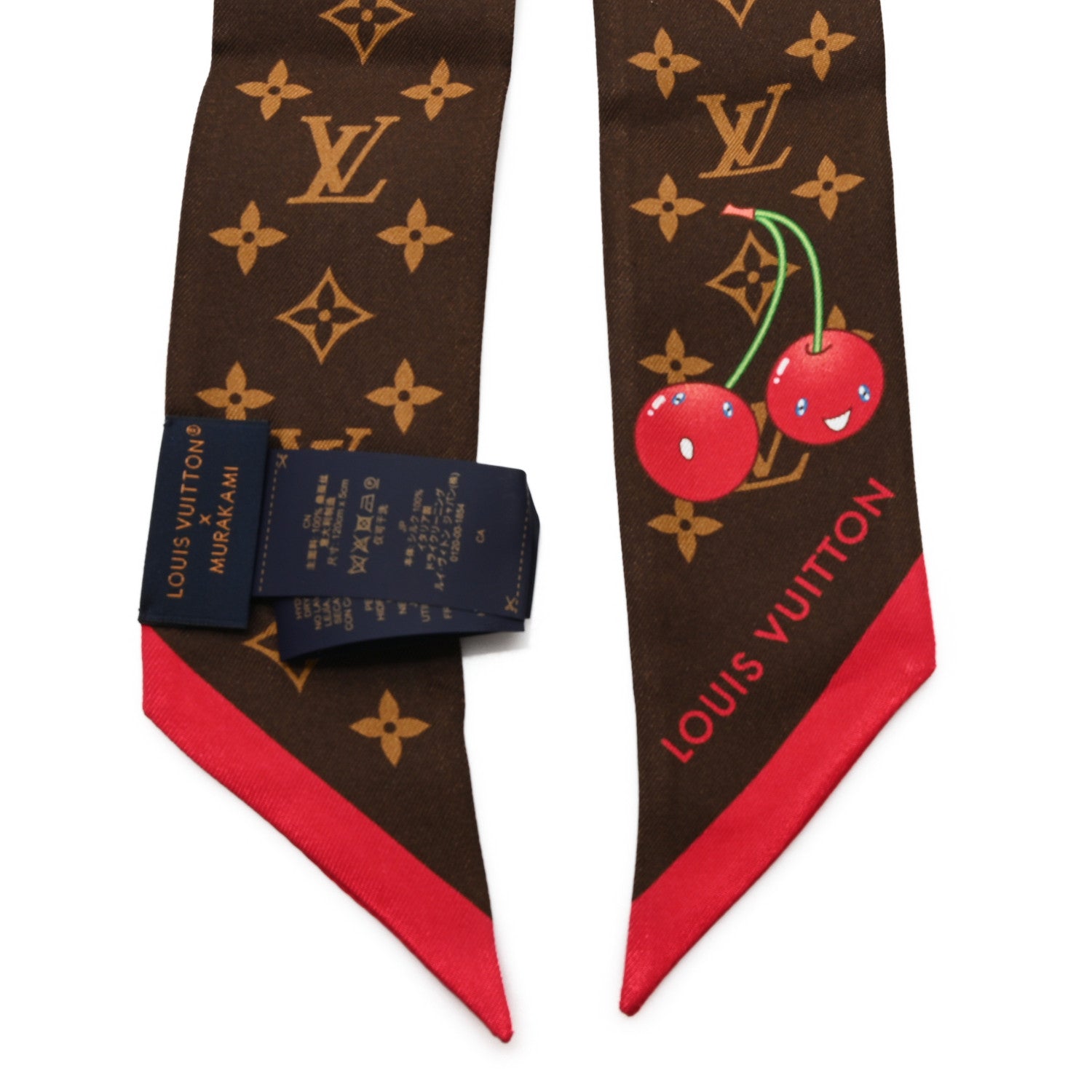 Louis Vuitton LV X TM Silk Monogram Cerises Bandeau Brown 2 of 3