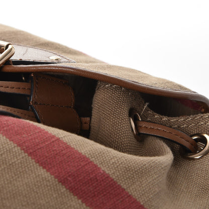 Burberry Overdyed Canvas Mega Check Medium Chiltern Backpack Tan 10 of 13