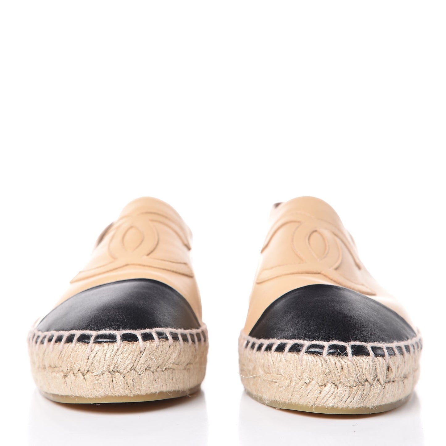 Lambskin CC Espadrilles 39 Beige Black
