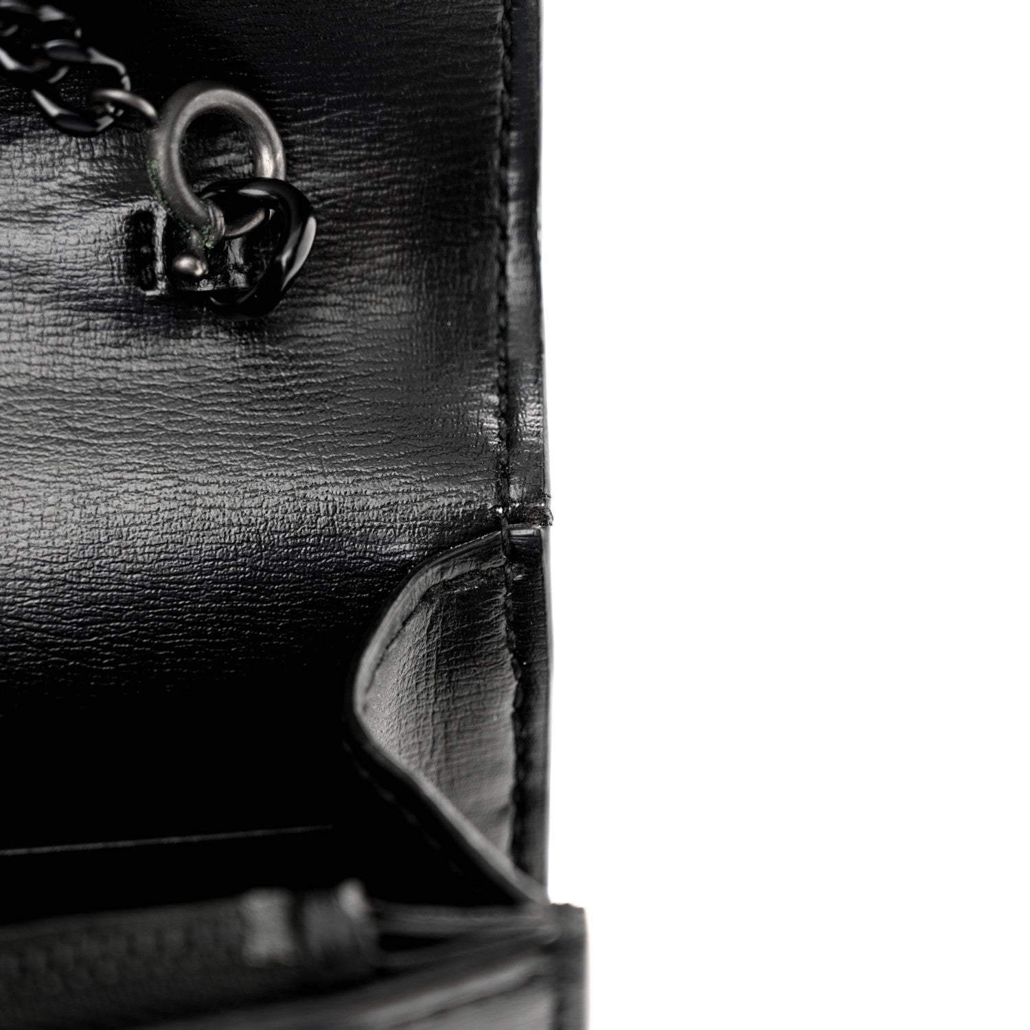 Saint Laurent Calfskin Monogram Sunset Top Handle Chain Wallet Black 10 of 12