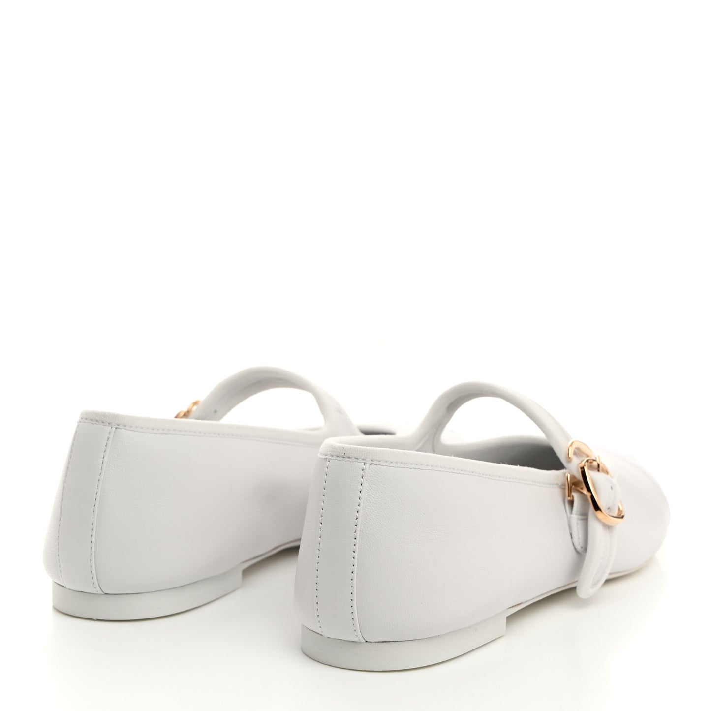 Lambskin Mary Jane Flats 38.5 White