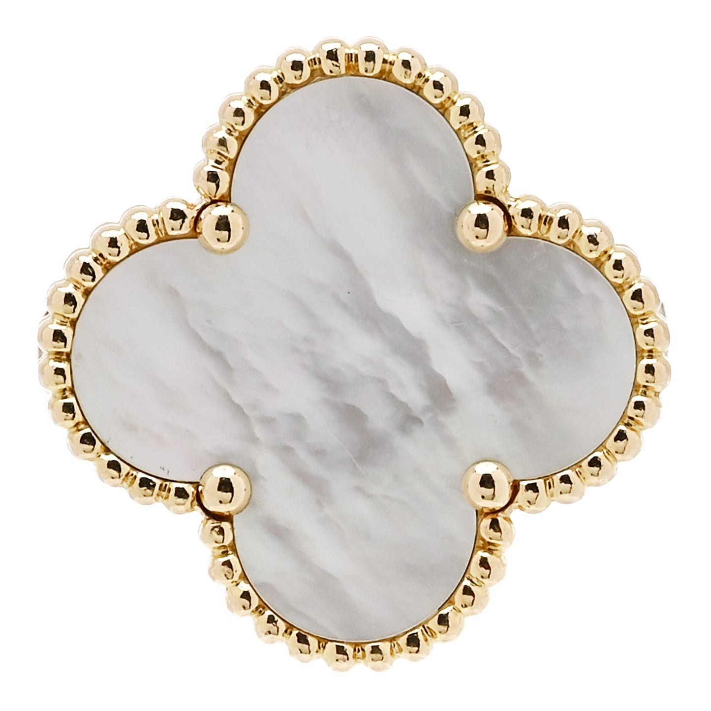 18K Yellow Gold Mother of Pearl Magic Alhambra Ring 52 6