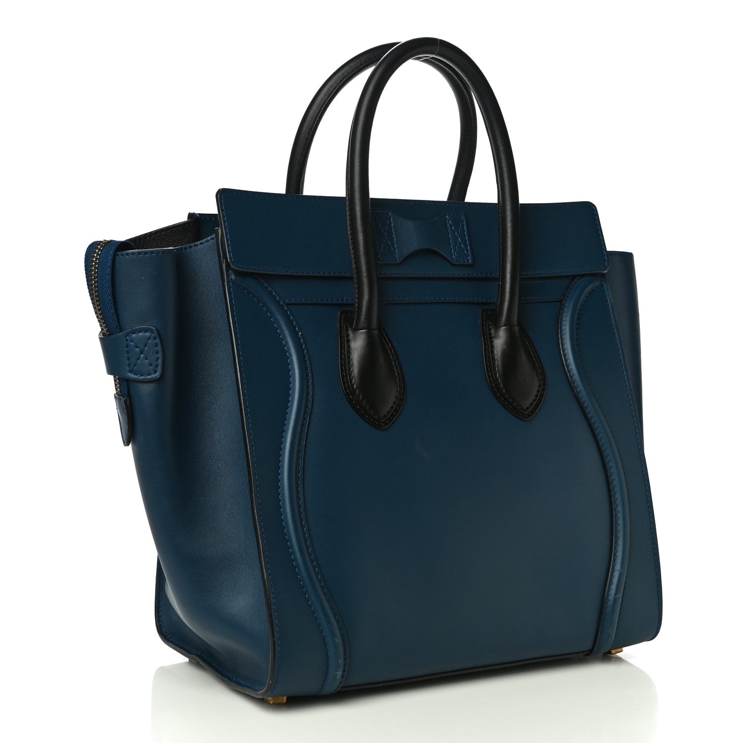 Celine Smooth Calfskin Mini Bi-Color Luggage Ocean Blue 2 of 11