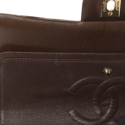 Chanel Lambskin Quilted Medium Double Flap Dark Brown 9 of 16