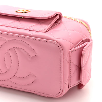 Chanel Lambskin Quilted Polly Pocket East West Top Vanity With Chain Pink 11 of 12