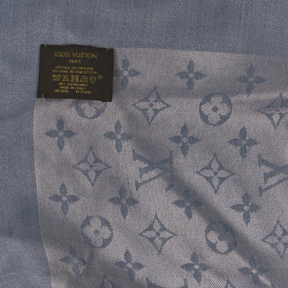 Louis Vuitton Silk Lurex Wool Monogram Shine Shawl Charcoal Grey 3 of 3