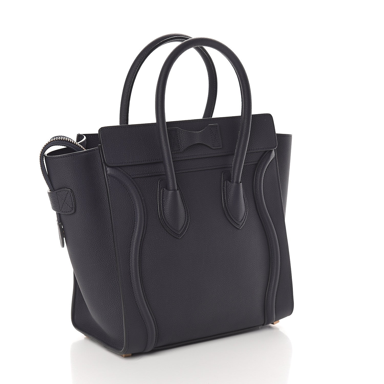 Celine Drummed Calfskin Micro Luggage Midnight 2 of 8
