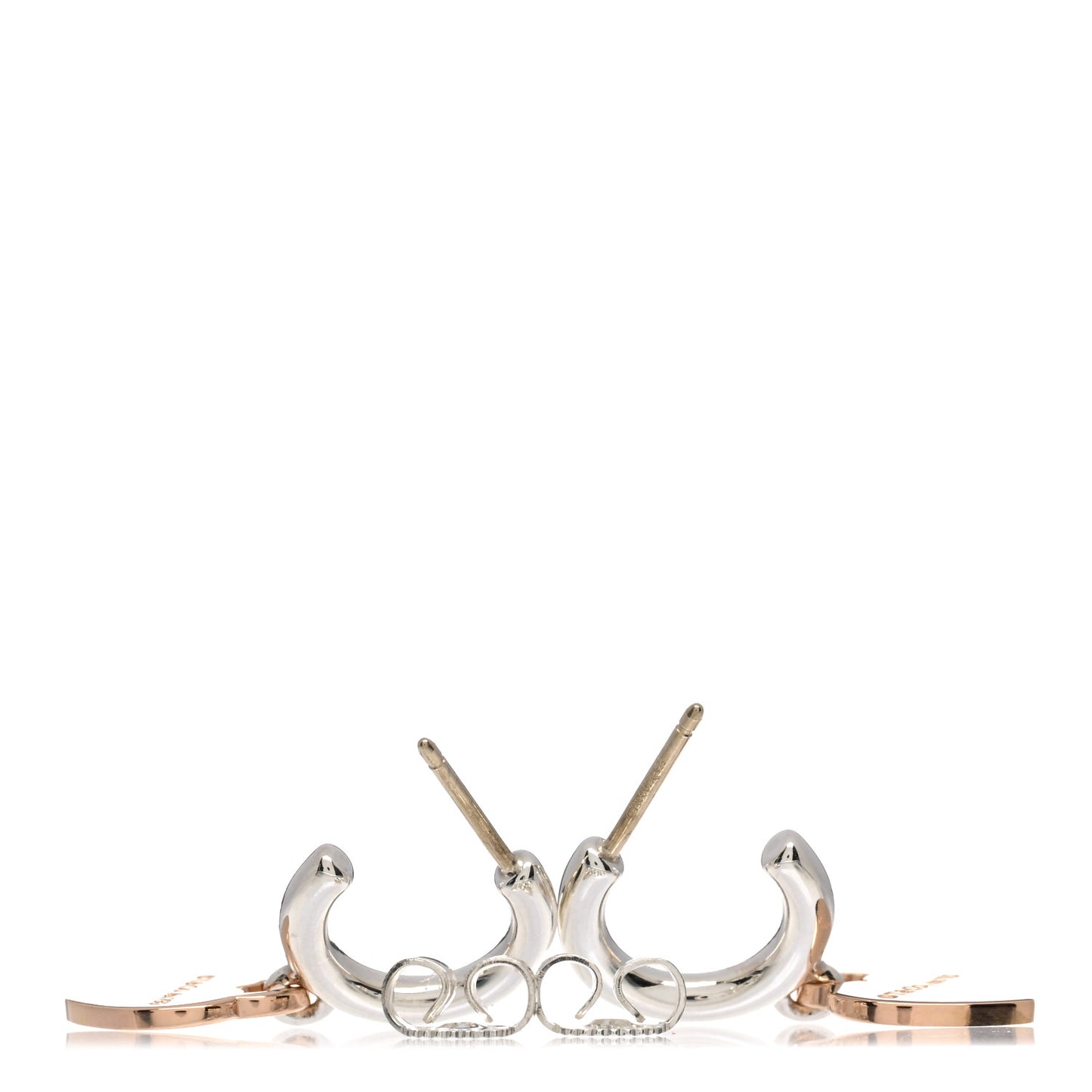 Sterling Silver 18K Rose Gold Mini Return To Tiffany Heart Hoop Earrings