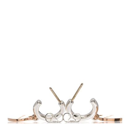 Tiffany Sterling Silver 18K Rose Gold Mini Return To Tiffany Heart Hoop Earrings 3 of 5