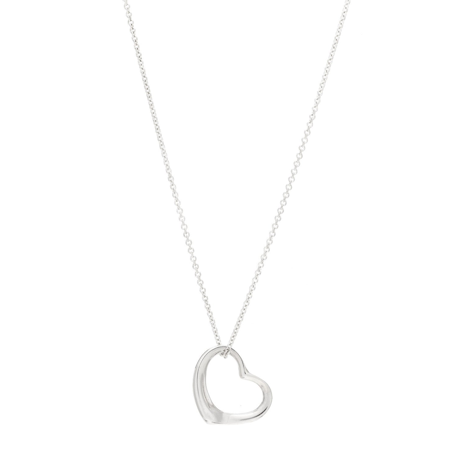 Sterling Silver 22mm Elsa Peretti Open Heart Pendant Necklace