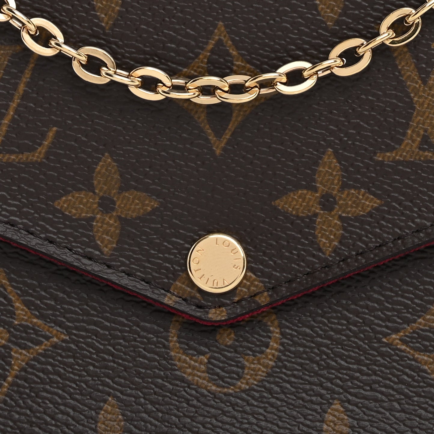 Monogram Pochette Felicie Chain Wallet Fuchsia