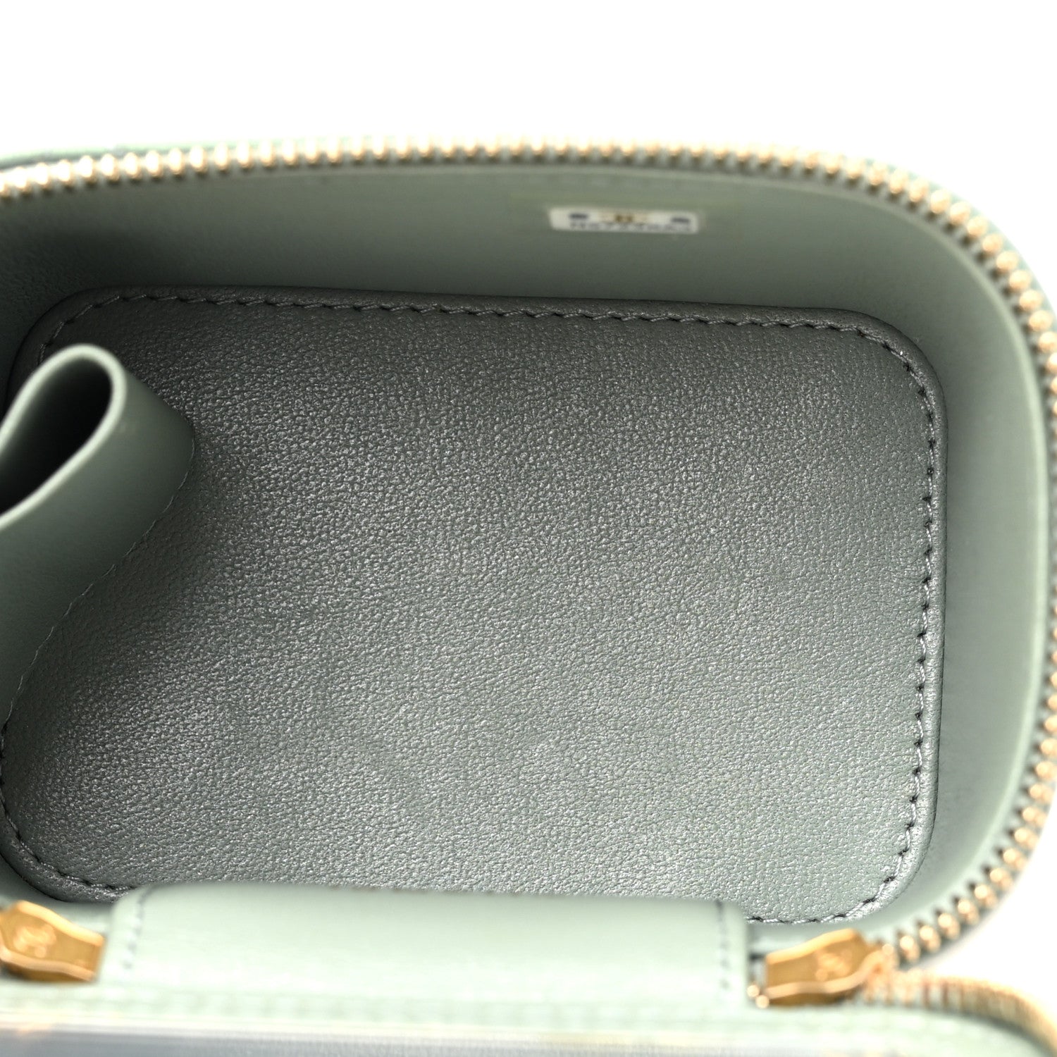 Chanel Metallic Lambskin Quilted Dynasty Mini Vanity Case With Chain Grey 5 of 12