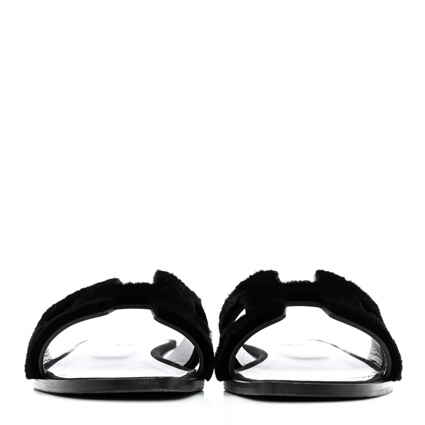Mink Fur Oran Sandals 37 Black