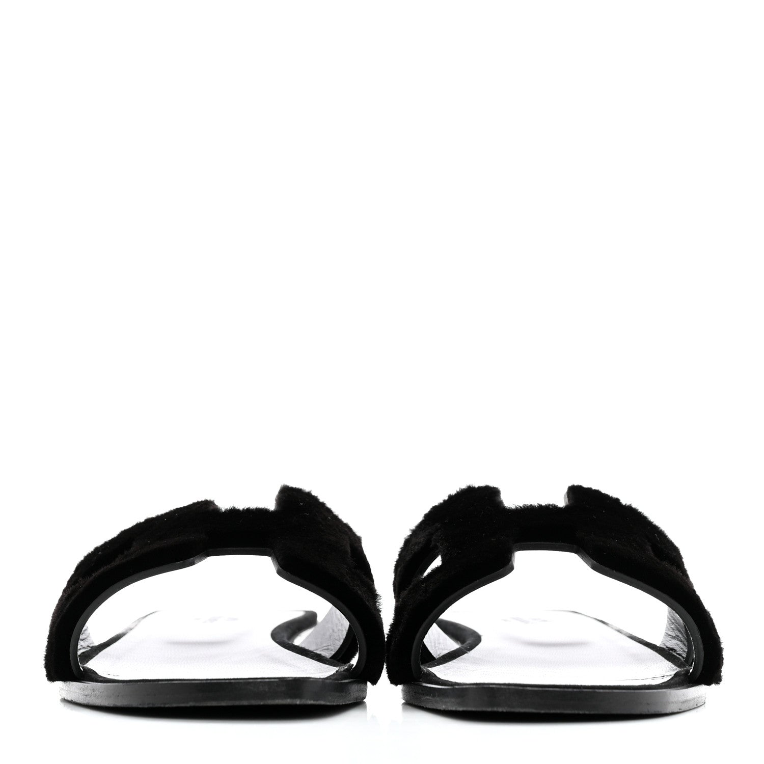 Hermes Mink Fur Oran Sandals 37 Black 2 of 14
