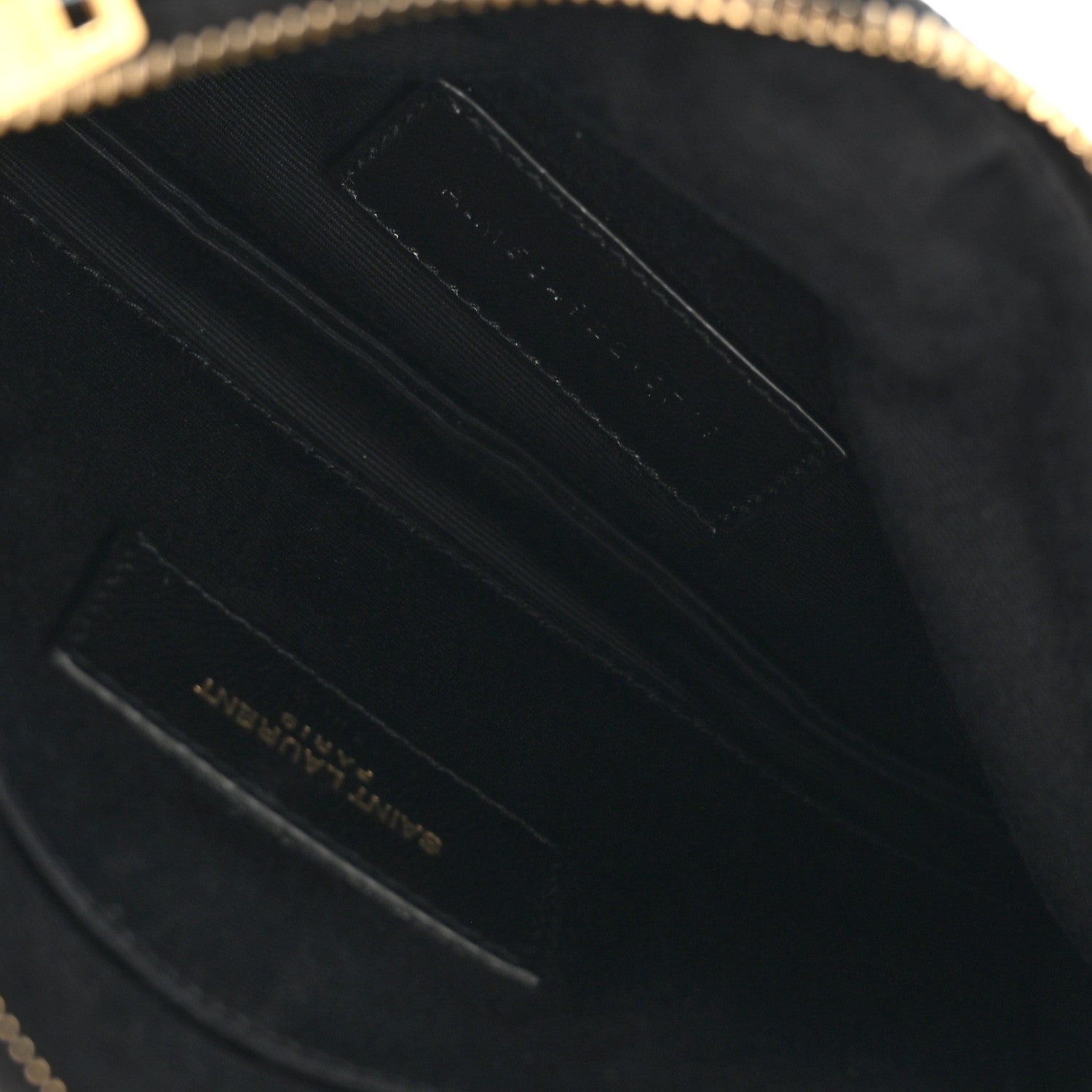 Saint Laurent Grain De Poudre Chevron Monogram Bill Pouch Black Black 5 of 9