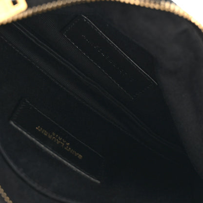 Saint Laurent Grain De Poudre Chevron Monogram Bill Pouch Black Black 5 of 9