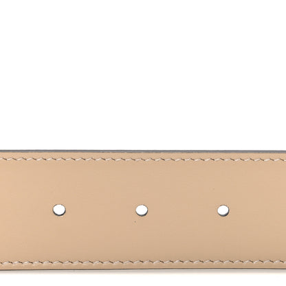 Gucci GG Supreme Monogram Plutone Calfskin Double G Reversible 37mm Belt  75 30 Beige Ebony Souffle Rose 4 of 6
