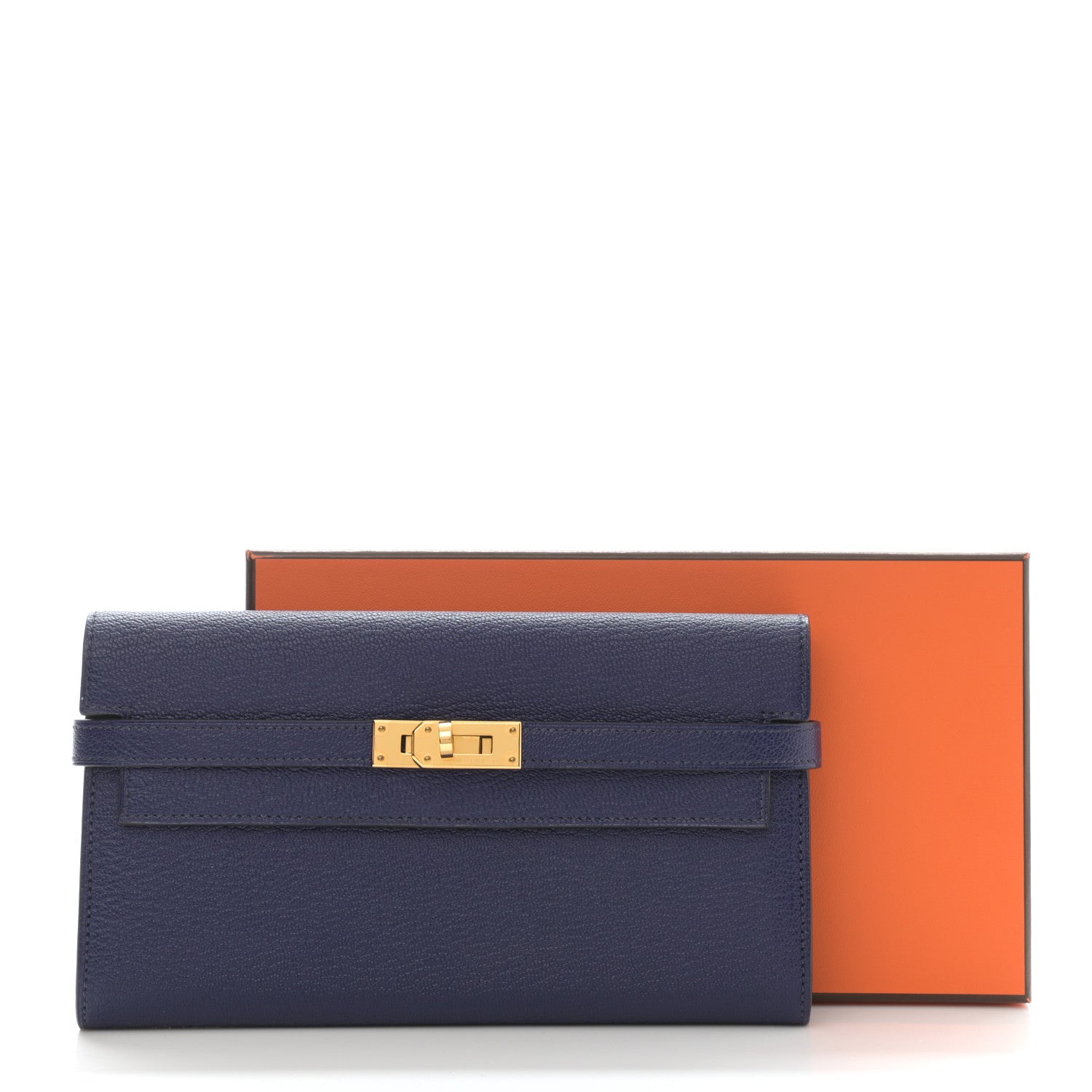 Hermes Chevre Mysore Kelly Longue Wallet Bleu Ecre 8 of 8
