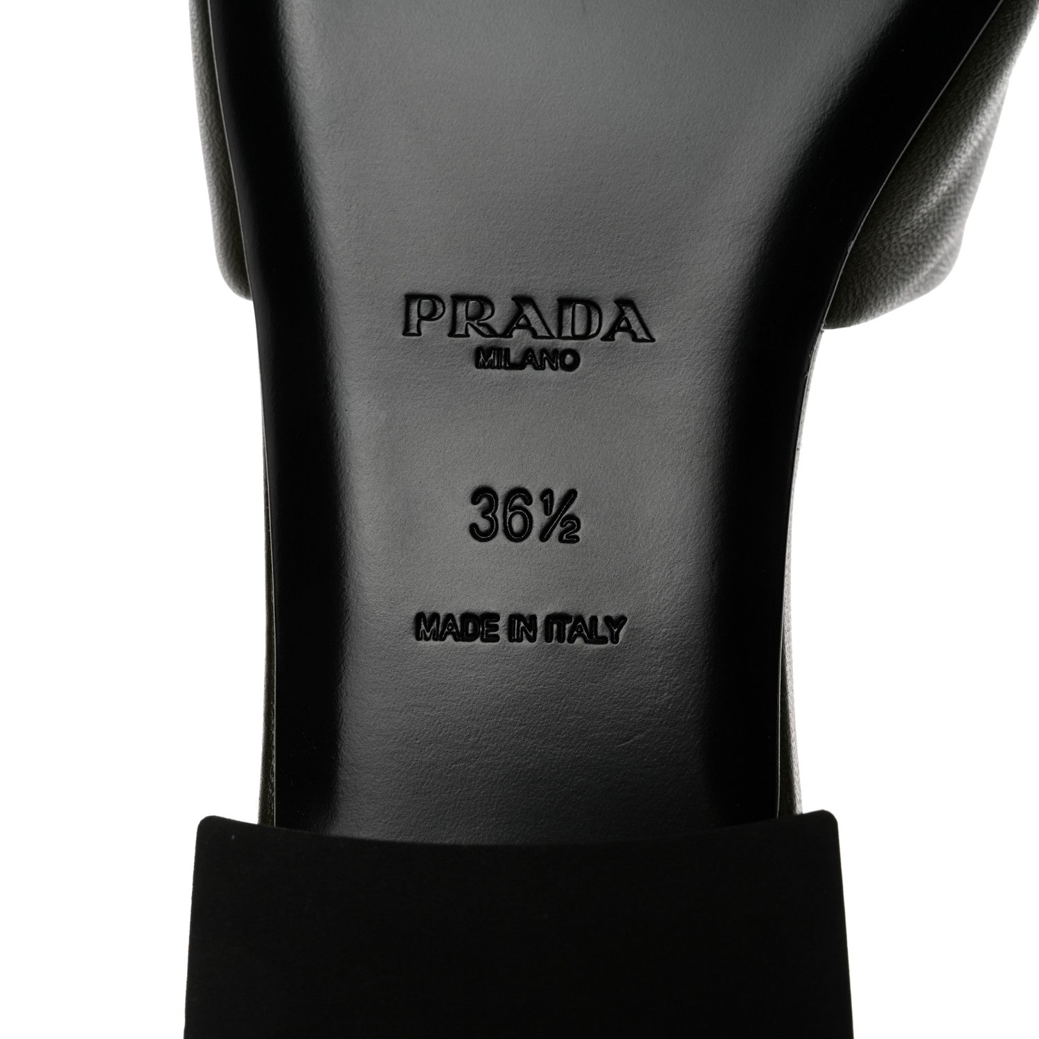 Prada Nappa Logo Quilted 10mm Slide Sandals 36.5 Militare 7 of 8