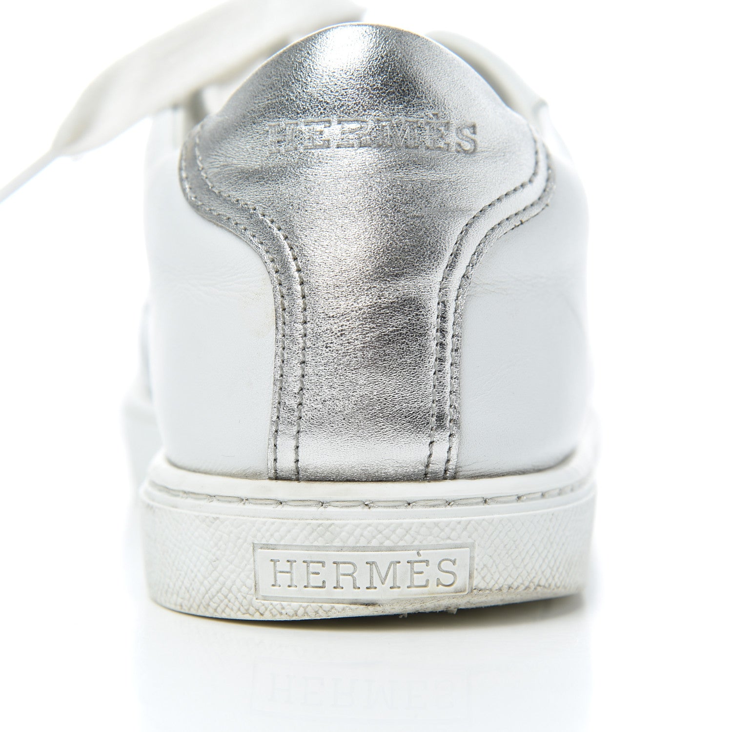 Hermes Nappa Womens Avantage Sneakers 39.5 White Argent 23 of 24