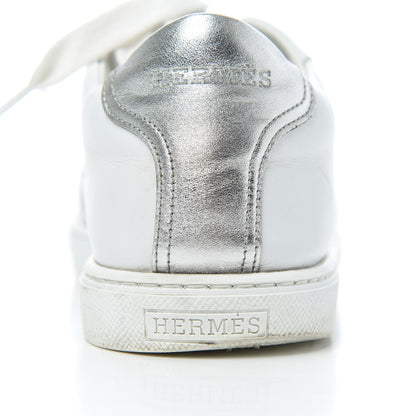Hermes Nappa Womens Avantage Sneakers 39.5 White Argent 23 of 24