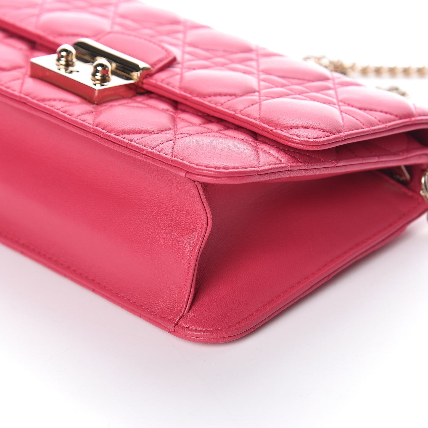 Lambskin Cannage Miss Dior Promenade Pouch Fuchsia