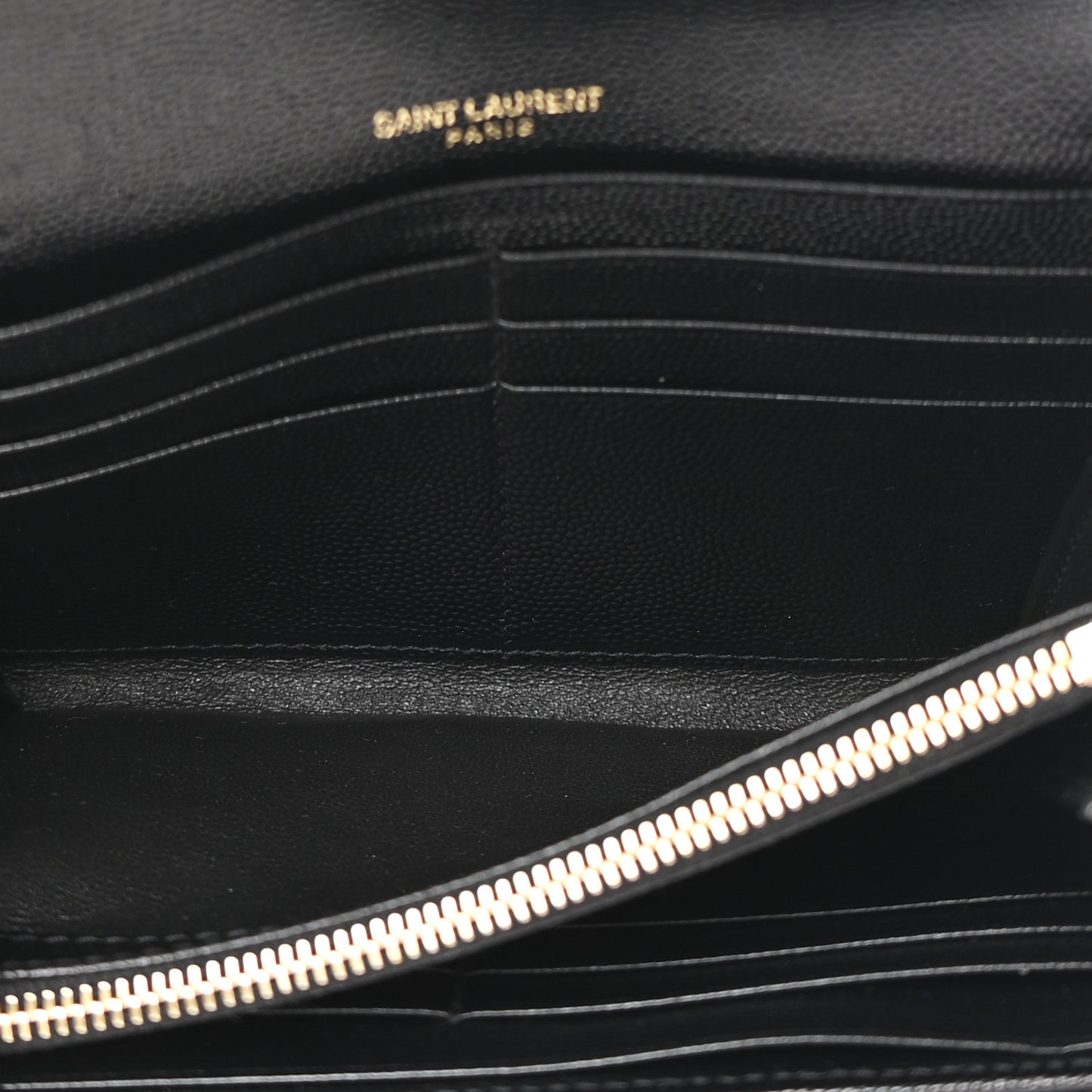 Grain De Poudre Matelasse Chevron Monogram Flap Wallet Black