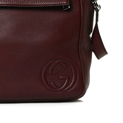 Gucci Pebbled Calfskin Medium Soho Messenger Bag Burgundy 13 of 18