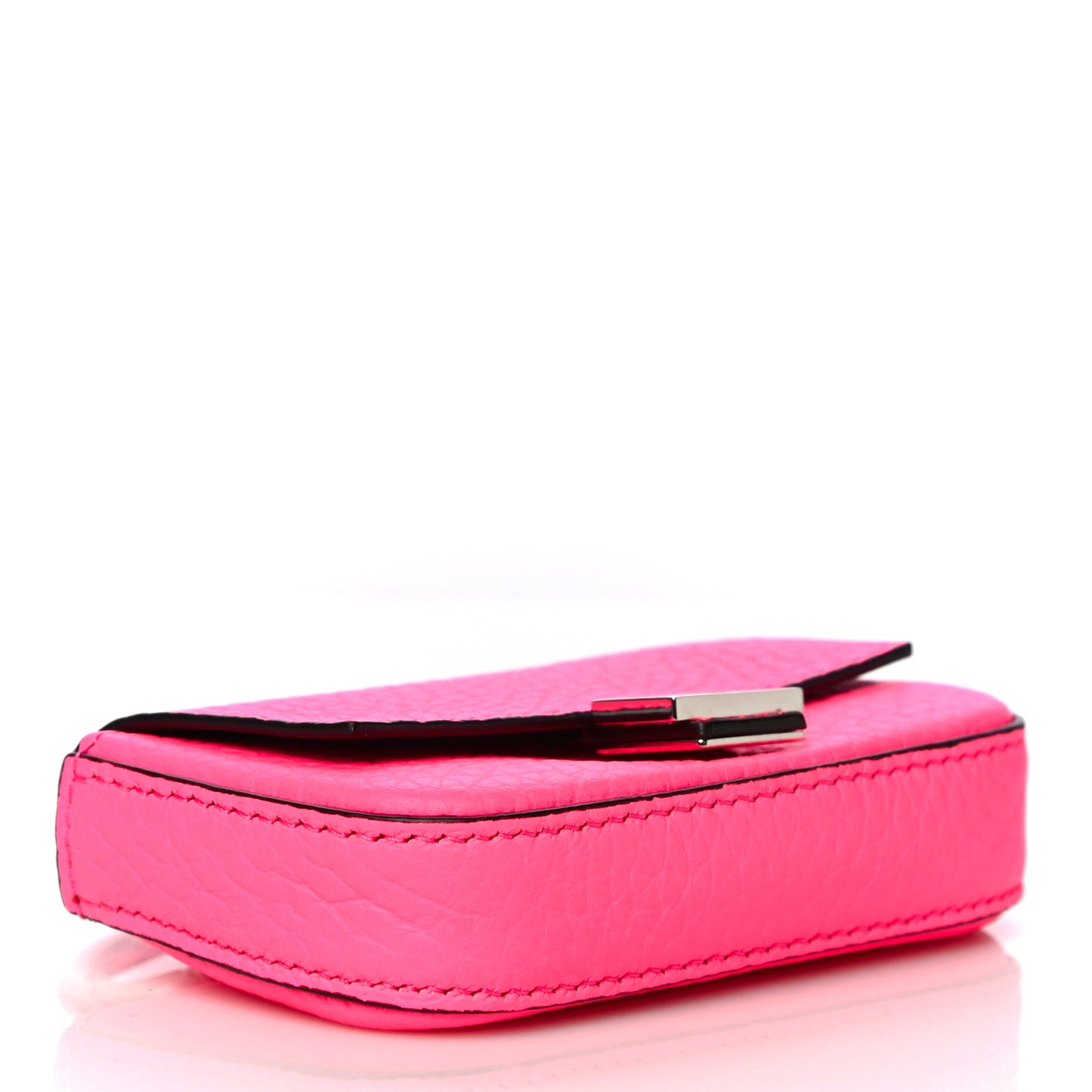 Cuoio Romano Micro Baguette Charm Rosa Fluo
