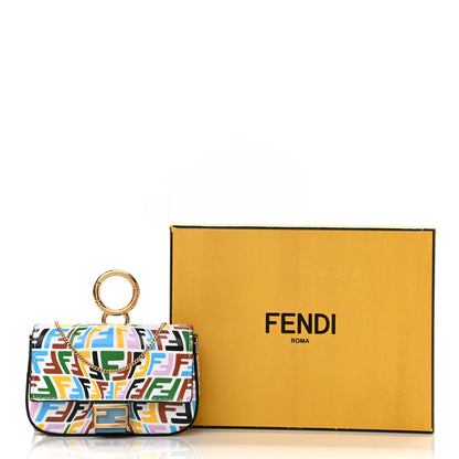 Fendi X SARAH COLEMAN Vitello Liberty Ceylon Micro FF Fish Eye Embossed Nano Baguette Charm Multicolor Cyber Blue 10 of 10