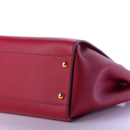 Burberry Soft Grain Calfskin Medium Buckle Tote Parade Red 10 of 10