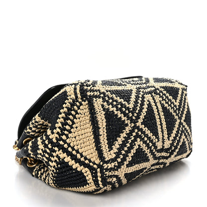 Saint Laurent Raffia Calfskin Medium Nolita Shoulder Bag Natural Black 4 of 9