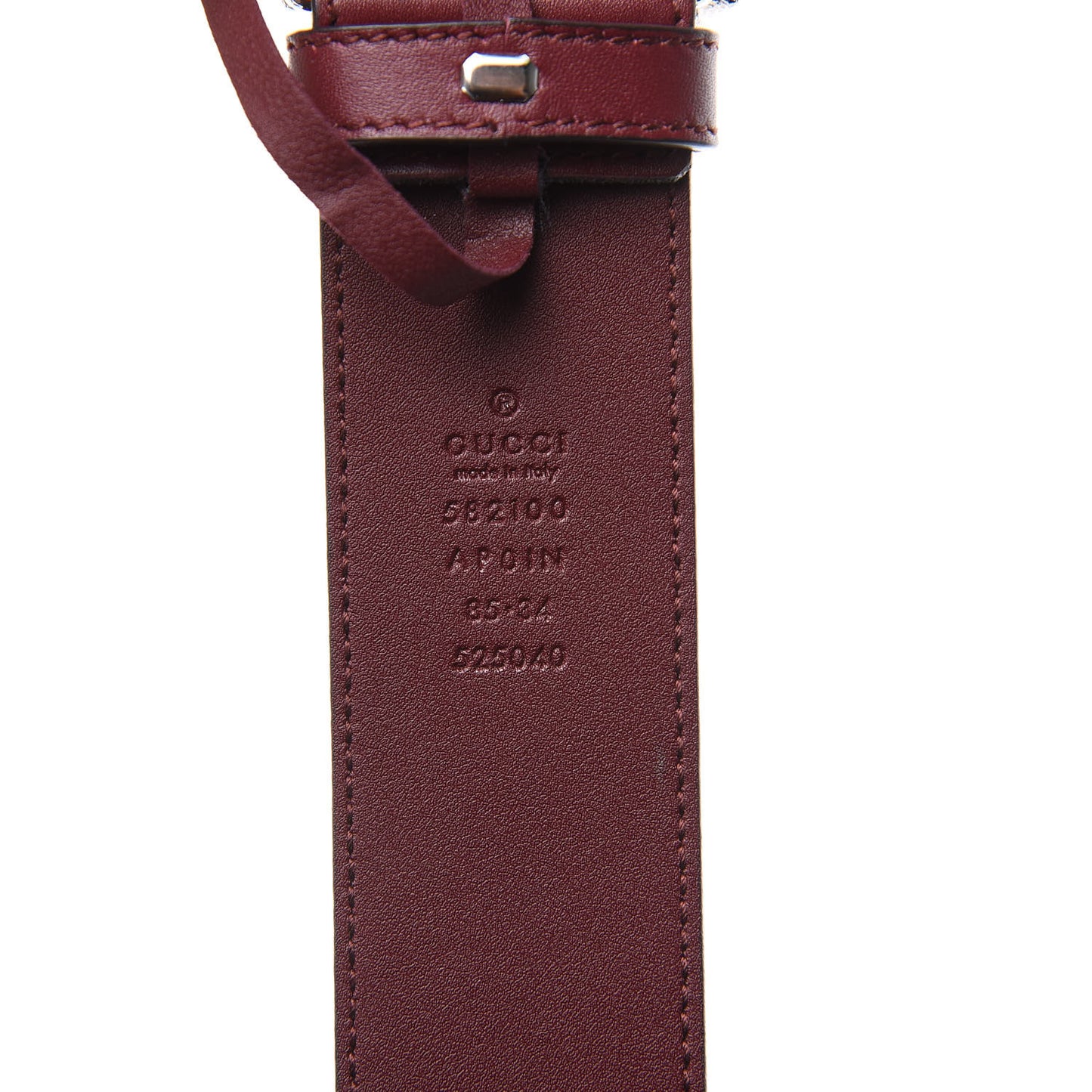 Calfskin Crystal Double G 40mm Belt 85 34 Vintage Bordeaux