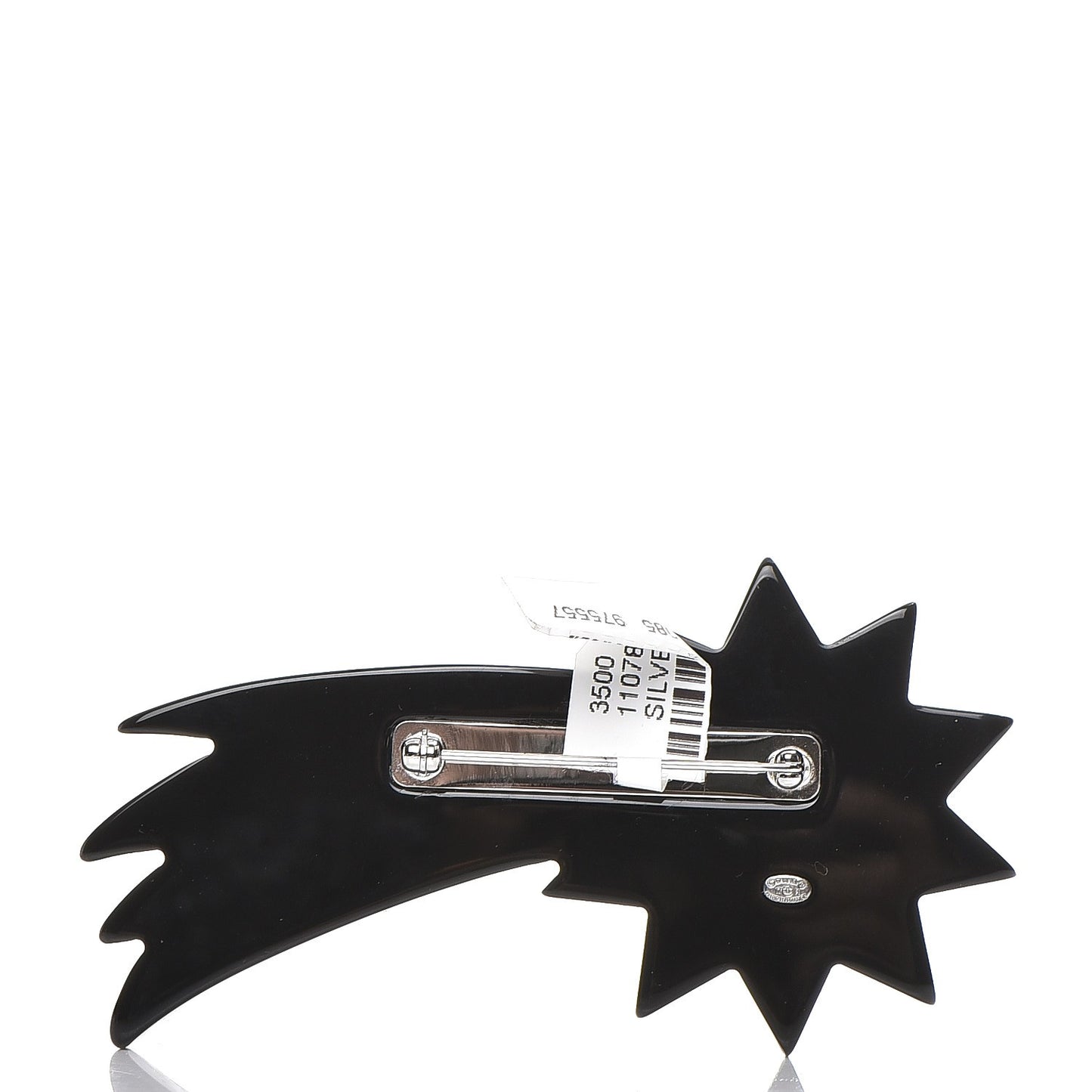 Glittered Resin Strass Shooting Star Brooch Black Purple Green