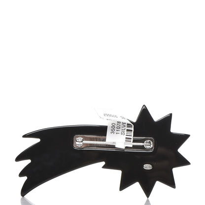 Chanel Glittered Resin Strass Shooting Star Brooch Black Purple Green 3 of 4