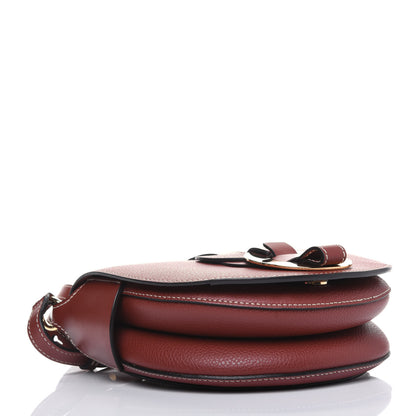 Chloe Grained Calfskin Small Darryl Saddle Crossbody Bag Sepia Brown 4 of 14
